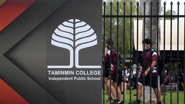 Shocking video has emerged of a 13-year-old girl being attacked outside Taminmin College in Humpty Doo. Picture: (A)manda Parkinson