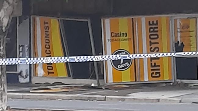 The damaged tobacco and gift shop. Picture: Peter Horodeski/Facebook