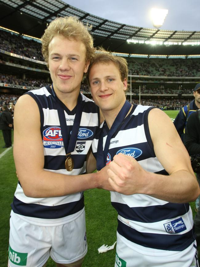 Question 10: The Ablett brothers after the 2007 AFL Grand Final. Picture: Alex Coppel