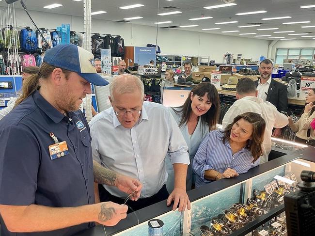 Prime Minister Scott Morrison and Robertson federal Liberal MP Lucy Wicks at BCF in West Gosford.