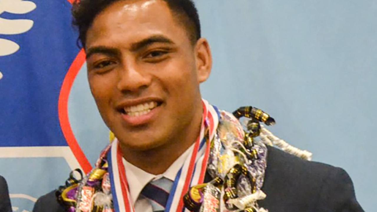 Lemeki Namoa during his time as head boy at Sacred Heart College in Auckland, New Zealand. Picture: Supplied