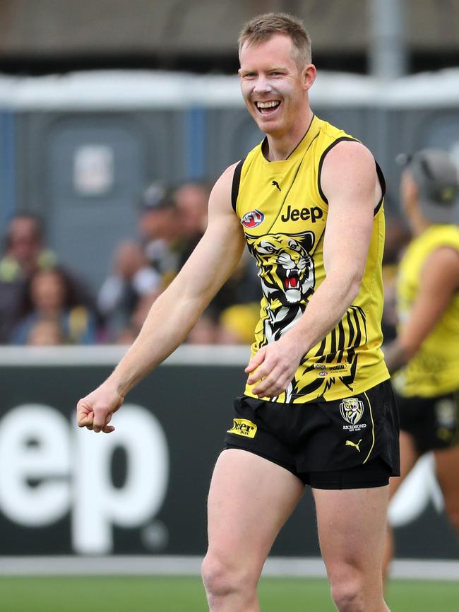 Richmond’s Jack Riewoldt and the Tigers are as relaxed as ever. Picture: Michael Klein.