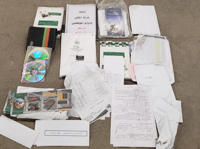 Hamas communications and personal details uncovered in the IDF's raid on their Jabalya stronghold. Picture: X