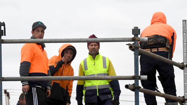 Tullio Tagliaferri at a new building site in Semaphore. Picture: Tricia Watkinson