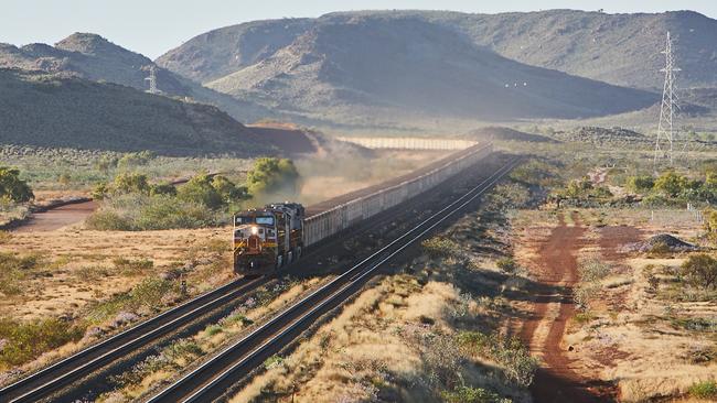 A Rio Tinto train in the Pilbara. Picture: Rio Tinto