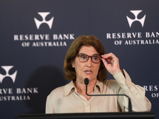 SYDNEY, AUSTRALIA.NewsWire Photos. March 19, 2024.Reserve Bank of Australia Governor Michele Bullock during press conference. Picture: NCA NewsWire / Jeremy Piper