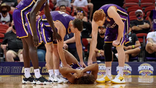 Bayles looked in agony. (Photo by Brett Hemmings/Getty Images)