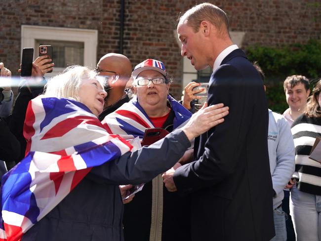 William told wellwishers that Kate and the family was doing “well”. Picture: Ian Forsyth/Getty Images