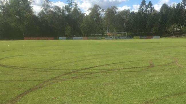 Footy training and 21 competition games have been left in the lurch after vandals targeted the field at Bob Gibb's Park, Springfield.