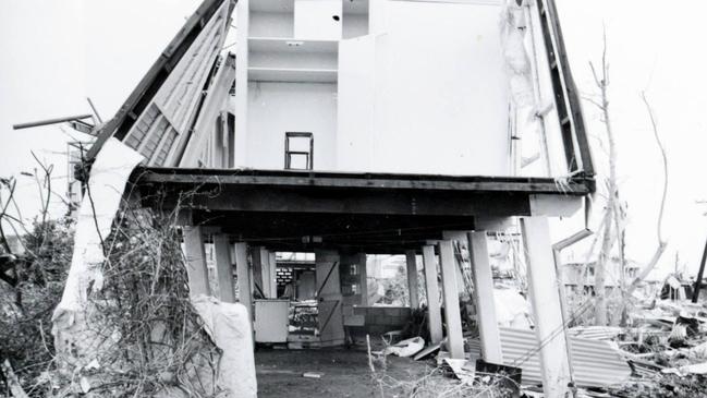 The remnants of a destroyed home.