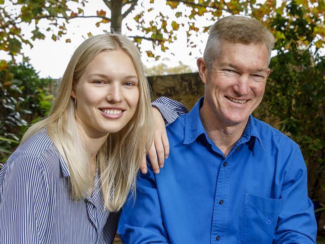 Jess Picton-Warlow with dad Thomas Picton-Warlow. Picture: Jessica Wyld