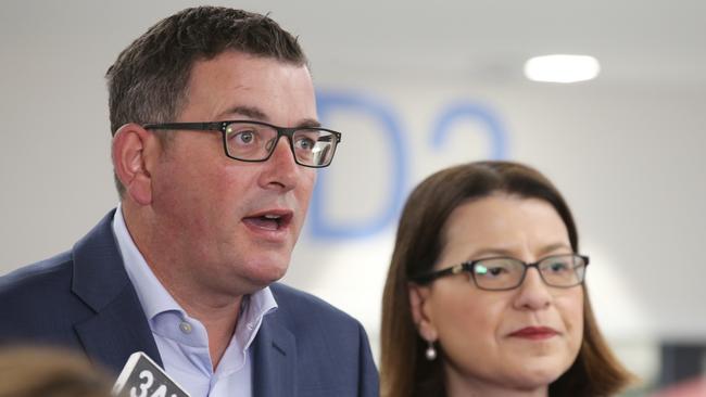 Victorian Premier Daniel Andrews with Health Minister Jenny Mikakos. Picture: AAP