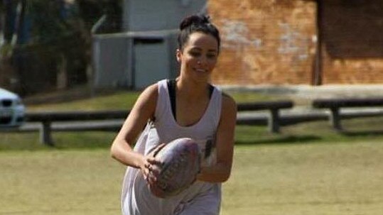 Tara Brown was always smiling when she played touch football – and her daughter Aria is the same.