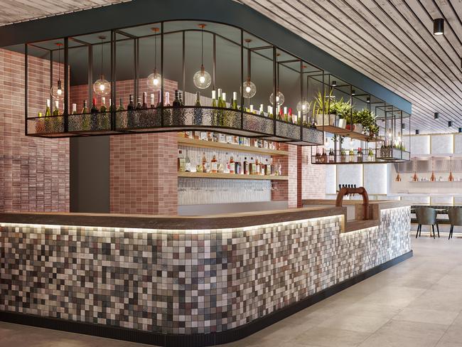 An artist impression of the main bar at The Manly Club on Gilbert Park. Picture: Supplied.