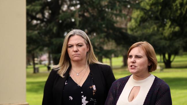 Former JLN members Rebekah Pentland and Miriam Beswick, who represent Bass and Braddon, respectively, were removed from the minor party on Saturday. Picture: Stephanie Dalton