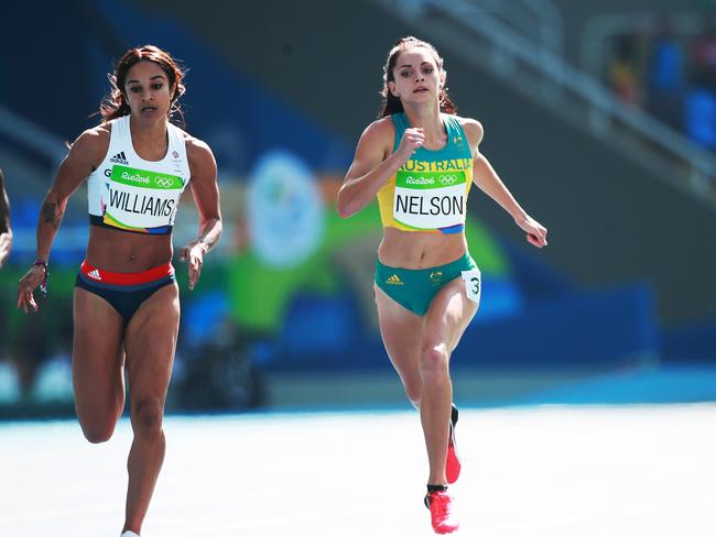 Australia’s Ella Nelson in the Women’s 200m qualifying during the Athletics at the Olympic Stadium at the Rio 2016 Olympic Games. Picture: Phil Hillyard