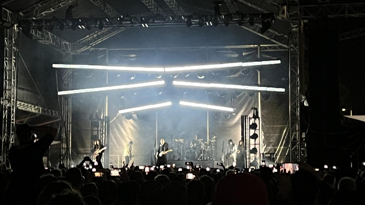 Billy Corgan and the Smashing Pumpkins performing at the World is a Vampire Festival at the Southport Broadwater Parklands on the Gold Coast. Picture: Andrew Potts