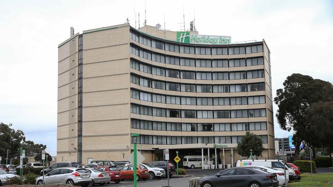 Quarantine hotel the Holiday Inn in Melbourne. Picture: NCA NewsWire / Ian Currie