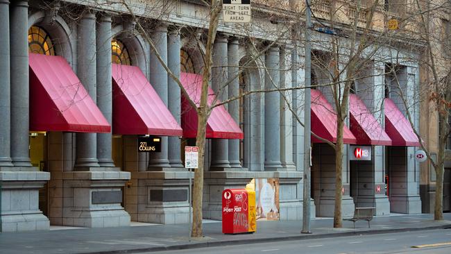 Collins St was a ghost town on Monday. Picture: Jason Edwards