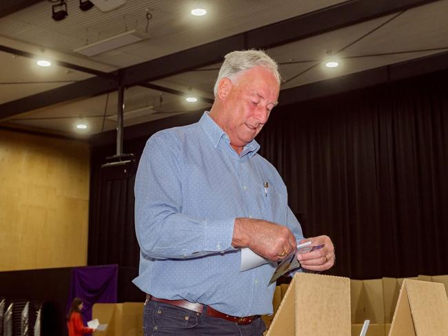 Tasmanian Senator Richard Colbeck revealed he would be backing Ms Ley at the 10am meeting. Picture: Simon Sturzaker