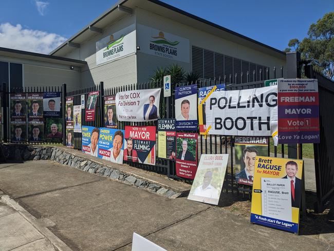 Hunt for man after polling booth punch-up