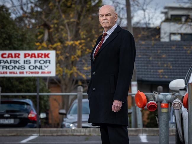 Rowland Legg at the suburban car park that became the scene of a Melbourne crime nightmare. Picture: Jake Nowakowski