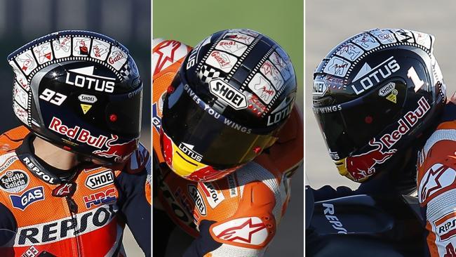 Marquez's helmet for the post-Valencia test.