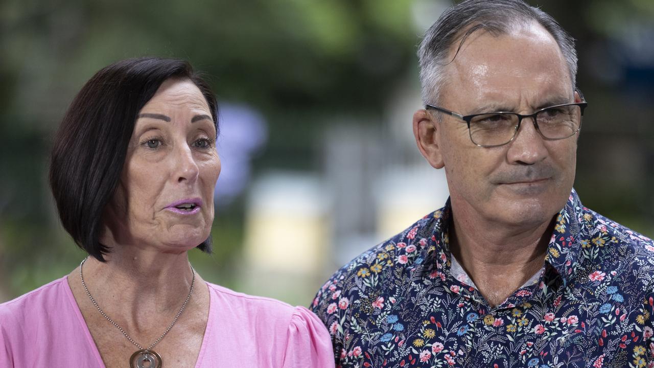 Hannah Clarke’s parents, Lloyd and Sue Clarke. Picture: Sarah Marshall