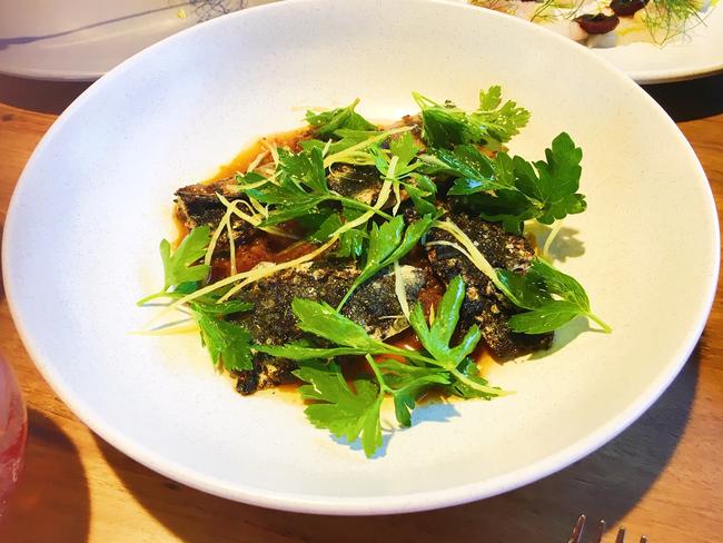 Port Lincoln sardines and charred tomato