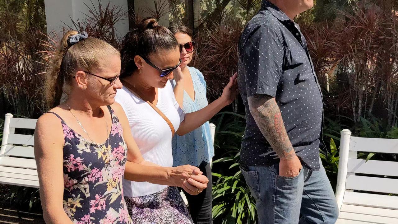 Cutta Cutta Caves NT Park Ranger Danielle Kellett, centre, attended Darwin Local Court on May 25 to support her husband Kim Kellett who is accused of fatally shooting a 26-year-old Indigenous man in their family home on March 17.