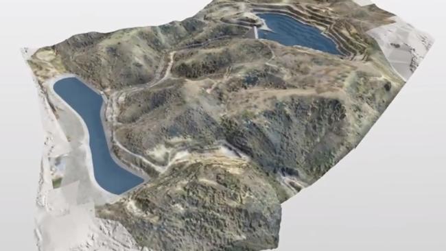 An overview of the pumped hydro project with the upper and lower dams. Picture: SUPPLIED