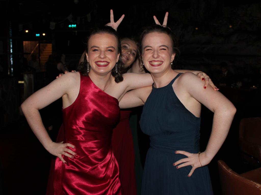 Ally Nichols, Tayla Ross, Grace Nichols at the Palmerston College formal 2023.