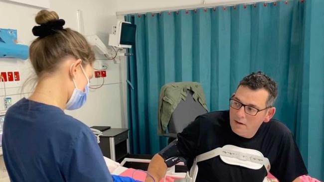 Victorian Premier Daniel Andrews in hospital after his fall.