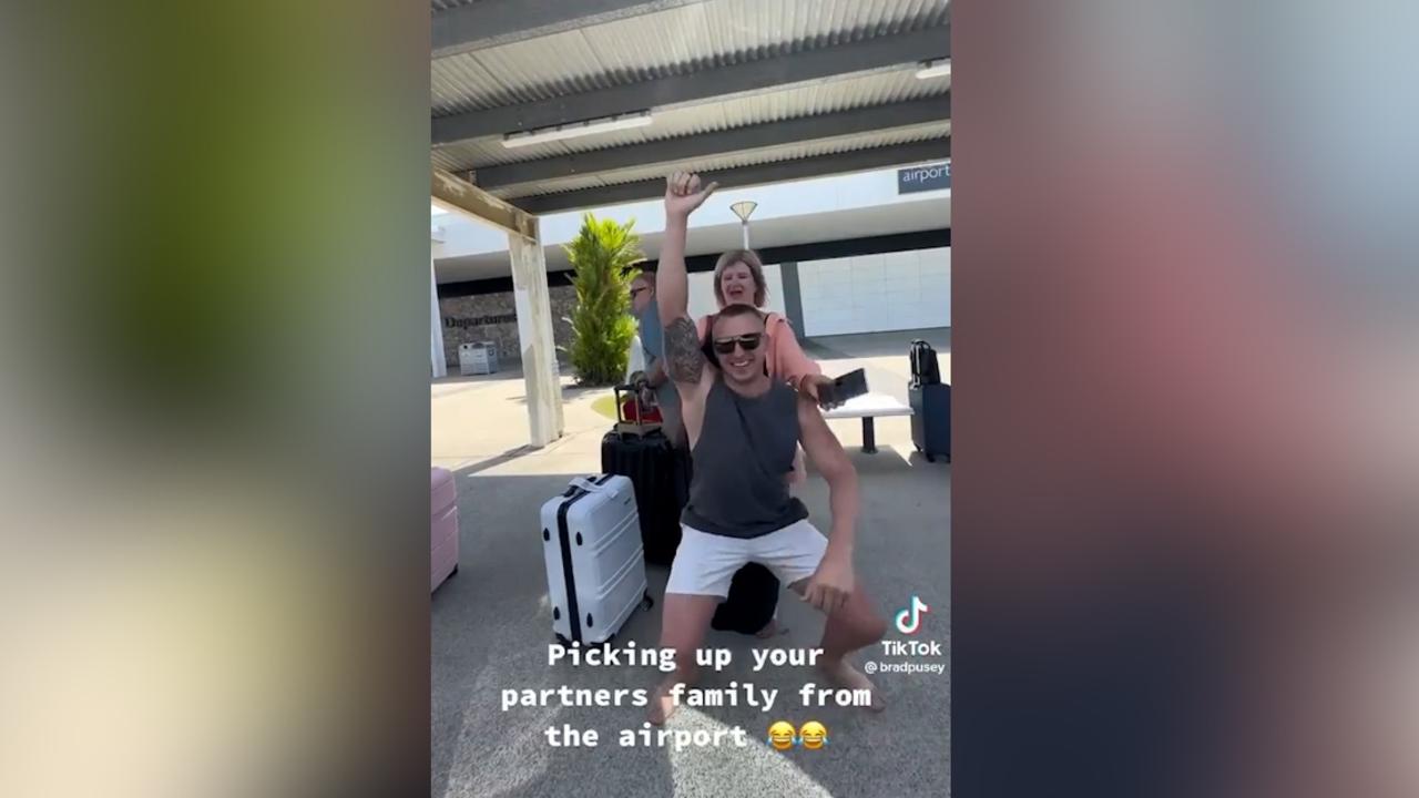 Hilarious TikTok video of man picking up passengers at Cairns Airport