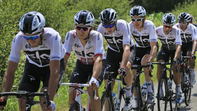 Team Sky with Chris Froome, 3rd left, during a stage of the Tour de France.