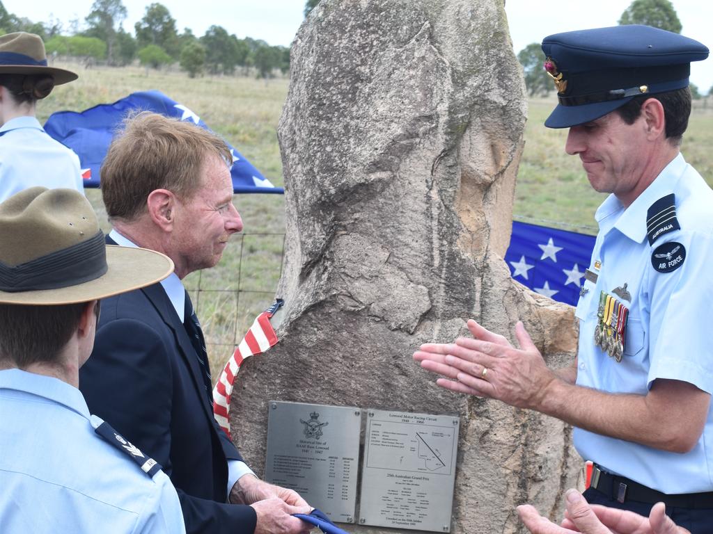 New plaques honouring past pilots and personnel who served at the Lowood Airfield were unveiled during the ceremony