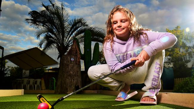 Townsville Mini Golf will reopen after COVID-19 restrictions have been eased. Isabella Heslin 8. Picture: Alix Sweeney