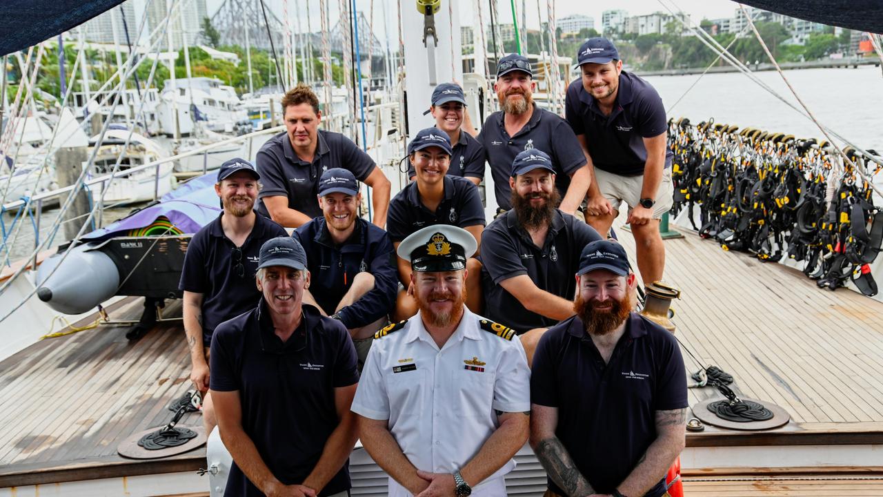 The crew of the Young Endeavour Youth Scheme in Brisbane. Picture: MAJ Carolyn Barnett / Department of Defence