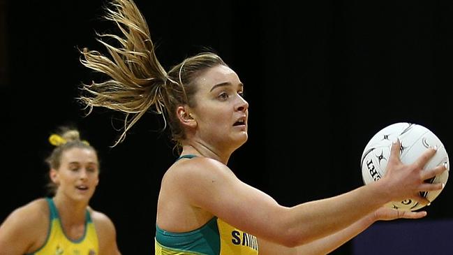 Liz Watson during Australia’s loss in Hamilton on Sunday.