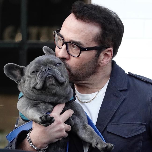 Jeremy Piven loves his pooch. Picture: Lies Angeles / BACKGRID