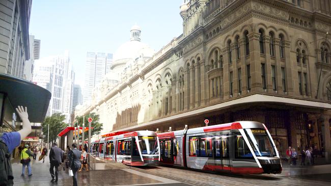 A proposed light rail stop in the CBD. Picture: Transport for NSW