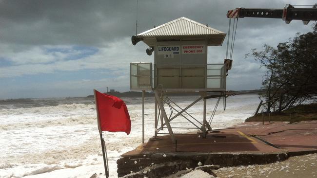 Surf life saving tower damage at Mooloolaba after Tropical Cyclone Oswald in 2013. Picture: Sunshine Coast Council