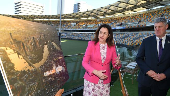 Former premier Annastacia Palaszczuk and former Sport Minister Stirling Hinchliffe had several plans for the Games. Picture: NewsWire / Dan Peled