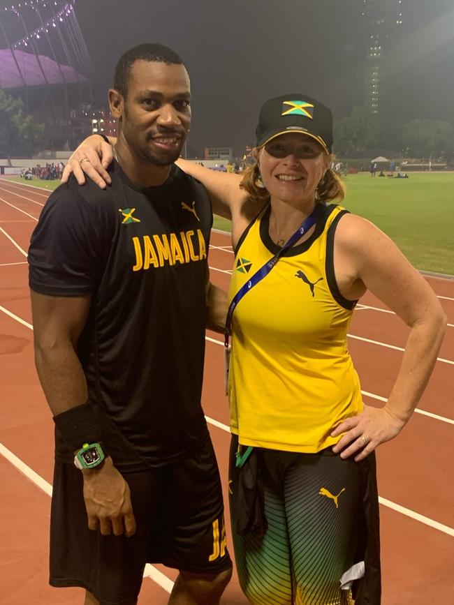 Dr Jo Brown with Jamaica's Yohan Blake.. Picture: Supplied.