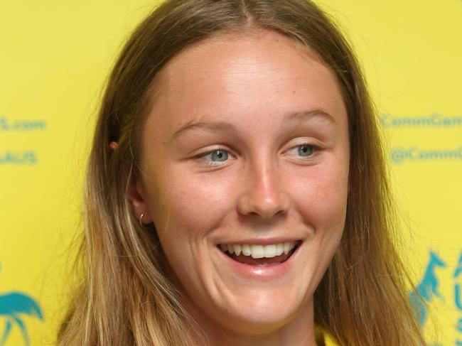 Pictured at the Trinity Lutheran college Several members of the Aussie athletics and commonwealth games team During press conference . Riley Day.    Picture Mike Batterham