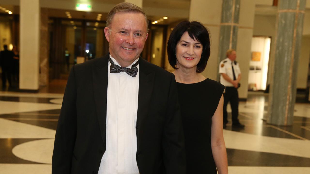Anthony Albanese and Carmel Tebbutt arrive at last year’s Midwinter Ball at Parliament House in Canberra. Picture Gary Ramage