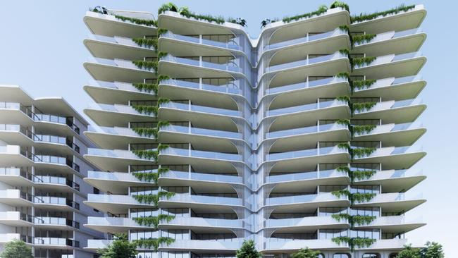 Artist impression of a tower proposed for Rainbow Bay's Eden Ave in Coolangatta