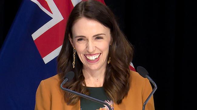 Back in June, Prime Minister Jacinda Ardern did “a little dance” on hearing that her nation had no active cases. Picture: AAP