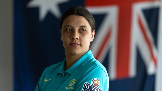 Matildas captain Sam Kerr poses for a photo shoot in preparation for the 2023 FIFA Women's World Cup. Picture: Getty Images