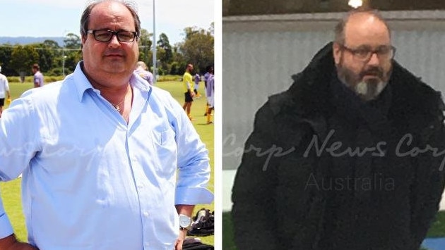 Clive Mensink during his time as an Australian businessman (left) and as he looks now (right).